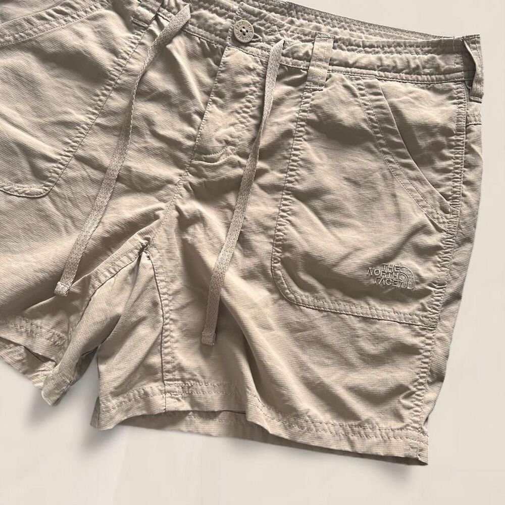 North Face khaki nylon tan drawstring shorts size 10 gorpcore granola - Picture 3 of 5